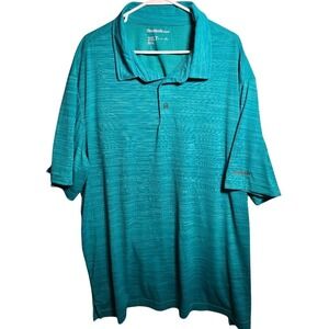 Reebok Golf Polo Shirt Mens 3XLT Teal Space Dye Short Sleeve Performance Tall782